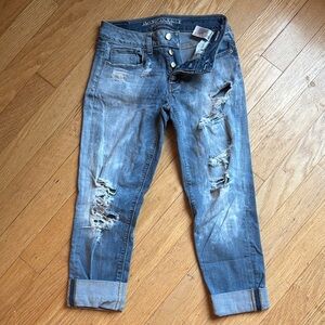 Distressed Blue Jeans